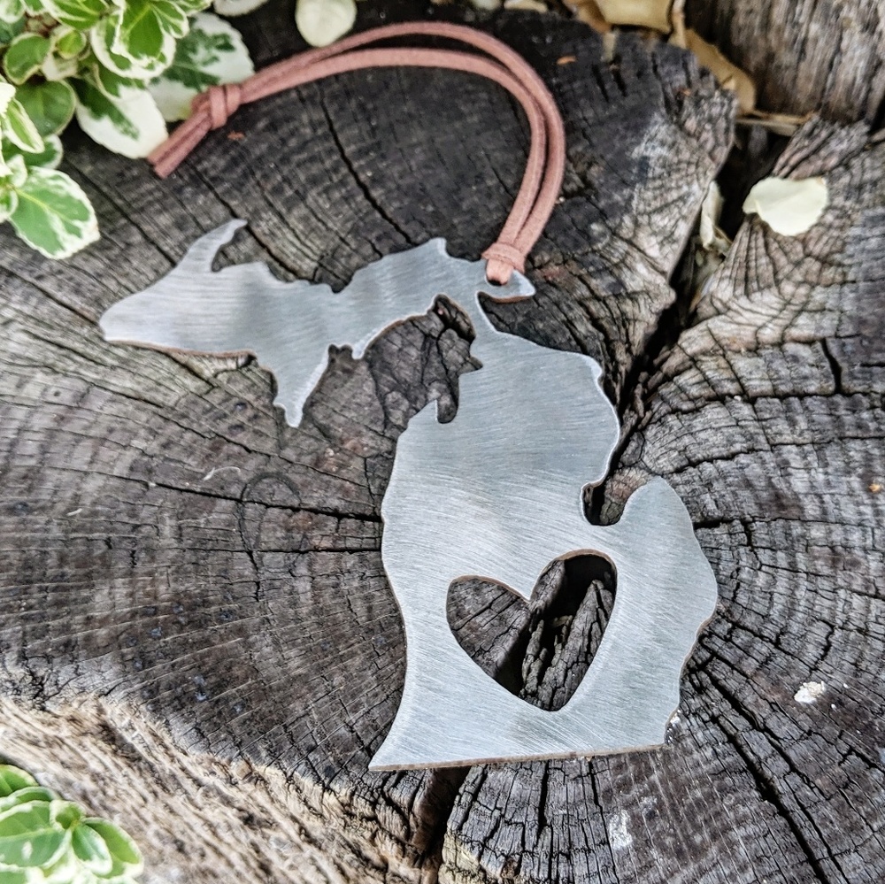 Michigan metal ornament